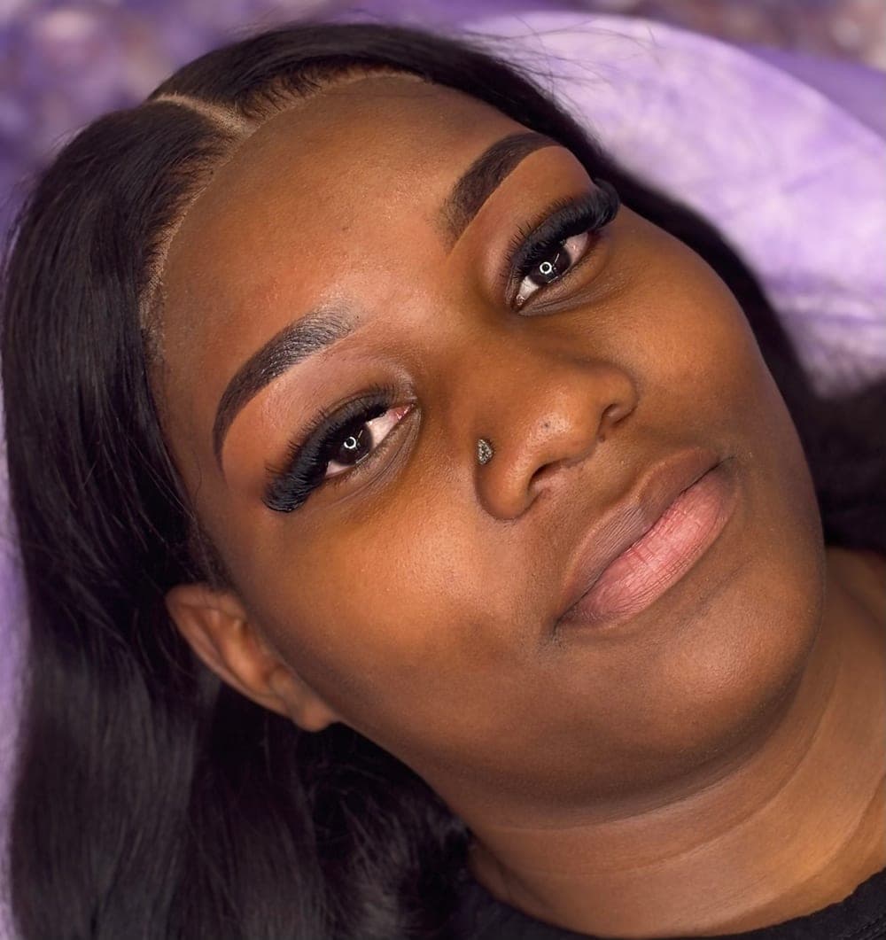 Brow tint and wax real client result — defined, tinted, cleanly shaped brows